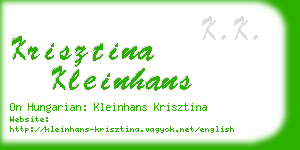 krisztina kleinhans business card